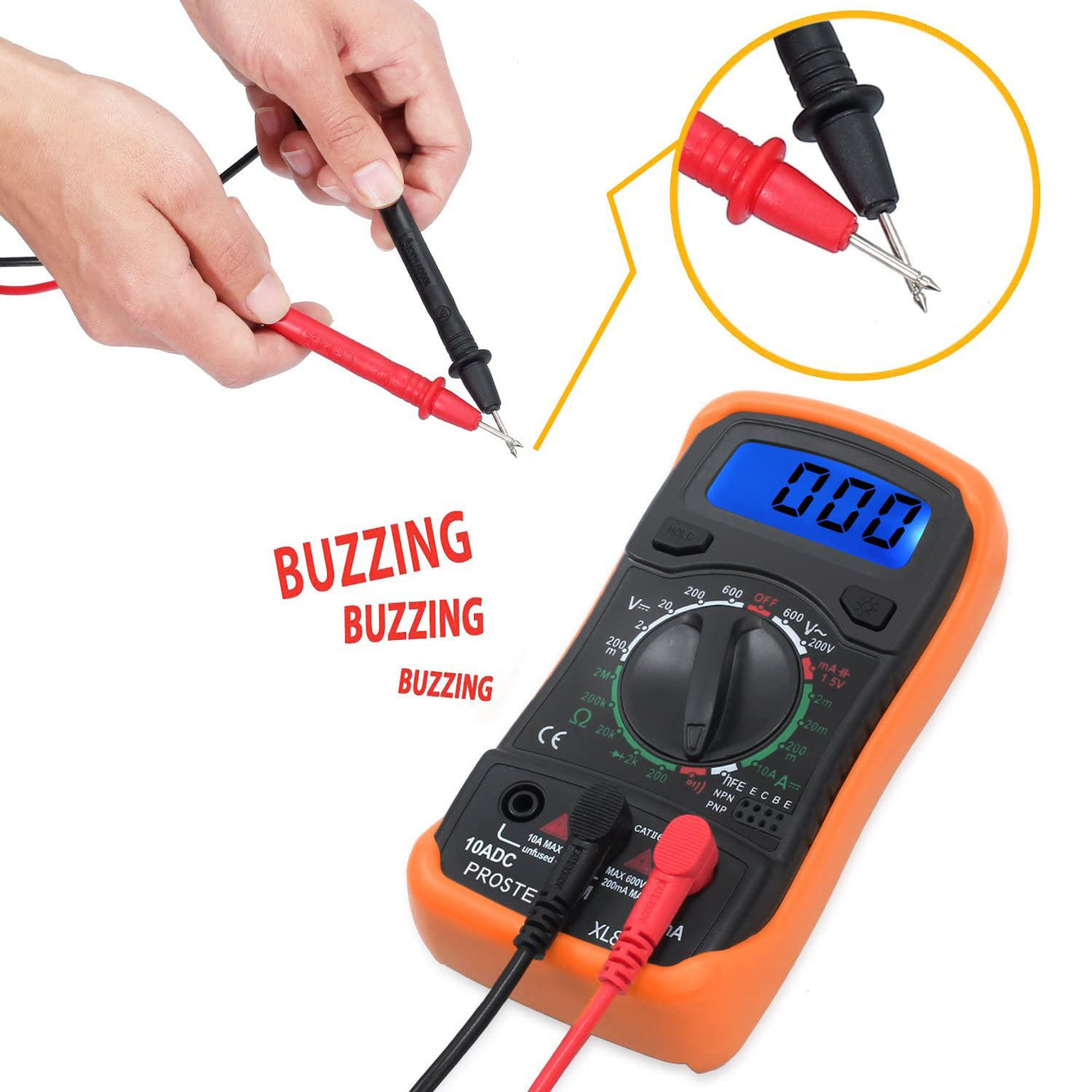 Proster Digital Multimeter Portable Voltmeter Ammeter Ohmmeter