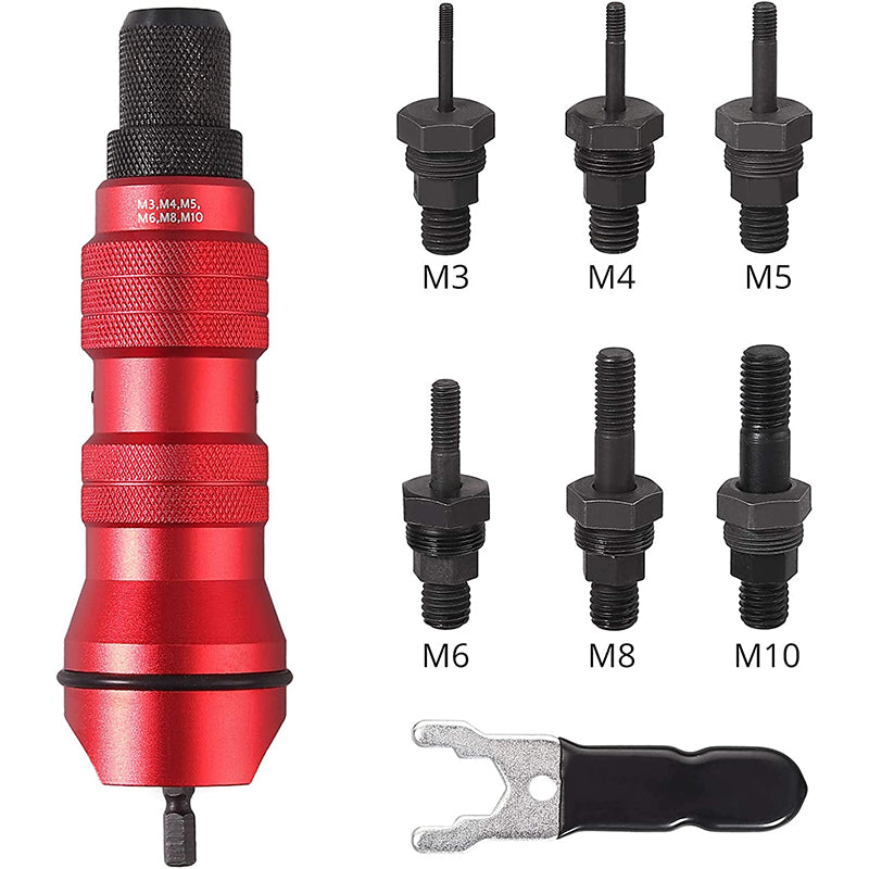 Proster Riveter Nut Gun Adapter Rivet Gun Drill Adapter Low Gear Drill Tool Kit