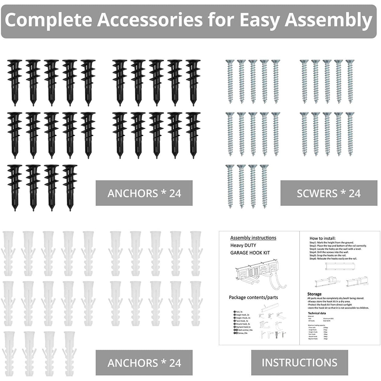 Proster Garage Storage Wall Hooks