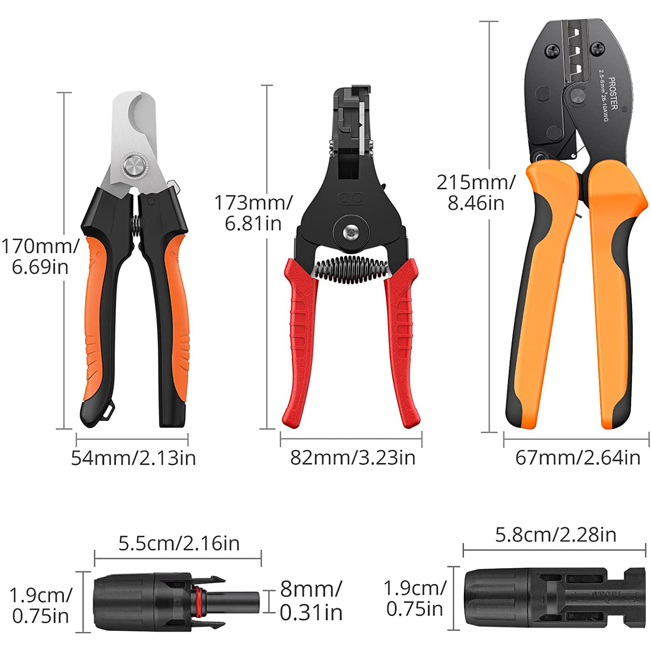 Proster Solar Crimping Tools Set for 2.5-6.0mm²