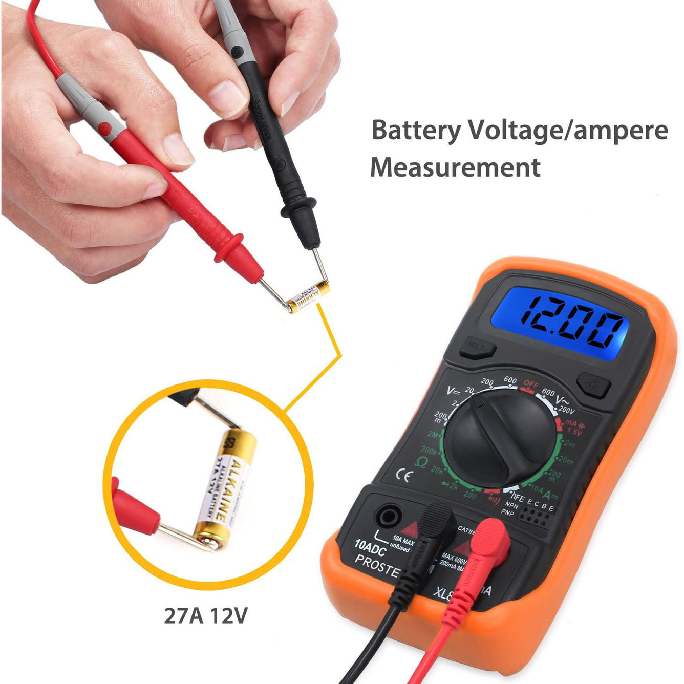Proster Digital Multimeter Portable Voltmeter Ammeter Ohmmeter
