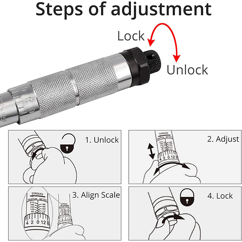 Proster 3/8 Inch Torque 19-110 Nm 46 PCS Socket Wrench Set