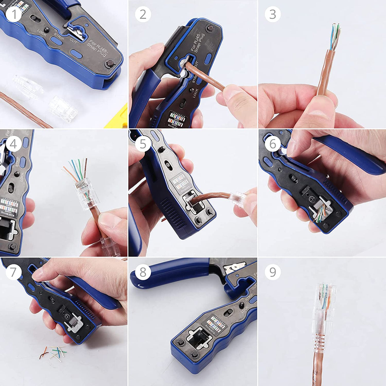 Proster RJ45 Crimp Tool Set All-in-one RJ45 Crimping Tool Kit