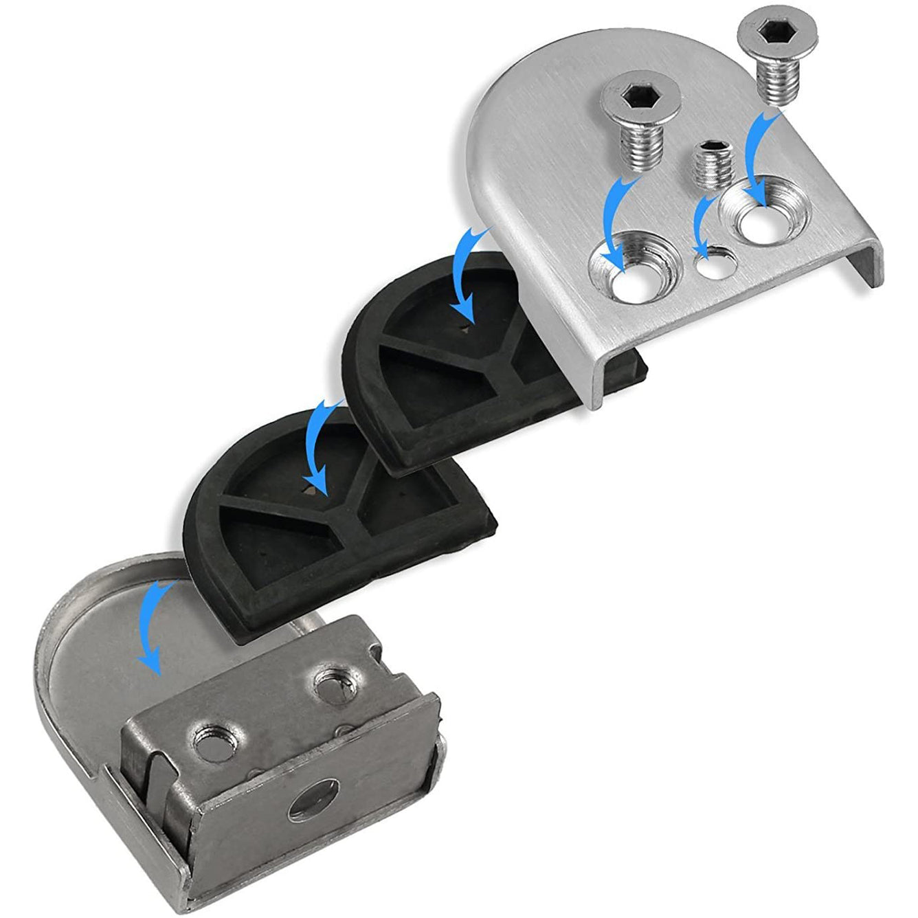 Proster Glass Clamps 8 PCS 9-10mm Stainless Steel 304