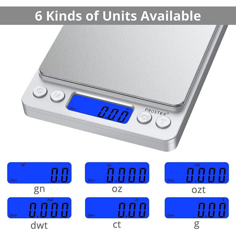 Proster Kitchen Scale 0.01-500g Mini Digital Food Scale