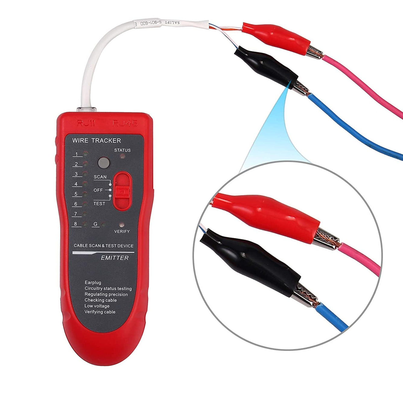 Proster Wire Tracker RJ11 RJ45 Cable Tester (Red)