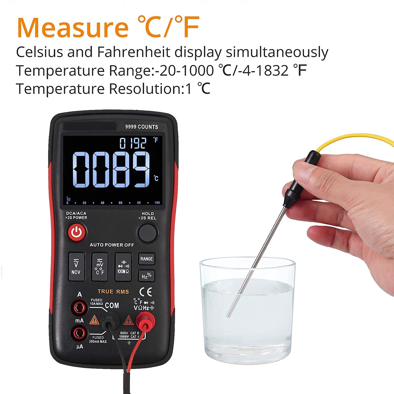 Proster Digital Multimeter True RMS 9999 NCV Multi Tester