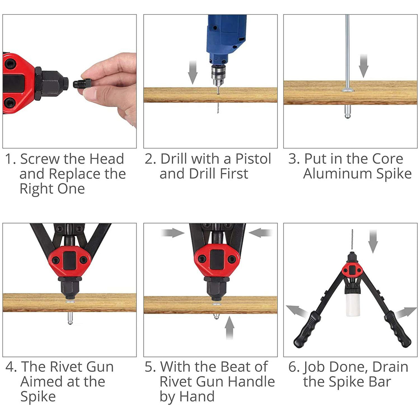 Proster 13 Inch Heavy Duty Rivet Gun Set