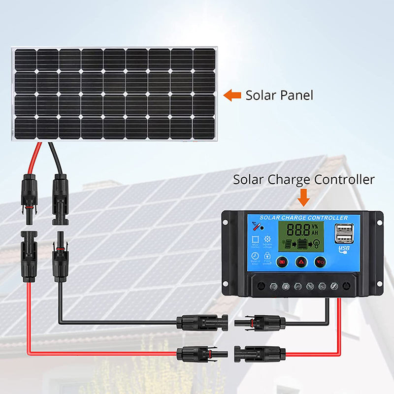 Proster Solar Panel Extension Cable 3m/10ft 12AWG 4mm² (3m Red + 3m Black)
