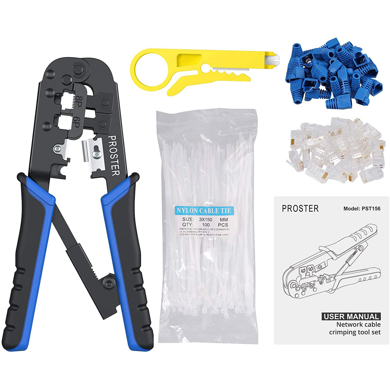 Proster RJ45 Crimping Tool Set Ethernet Crimping Tool