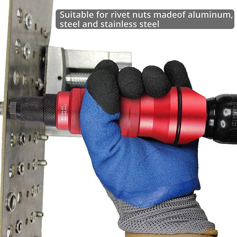 Proster Riveter Nut Gun Adapter Rivet Gun Drill Adapter Low Gear Drill Tool Kit