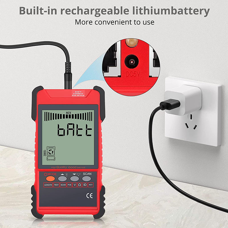 Proster Network Cable Tester PoE Cable Tester & NCV for CAT5 CAT6 CAT7 CAT8