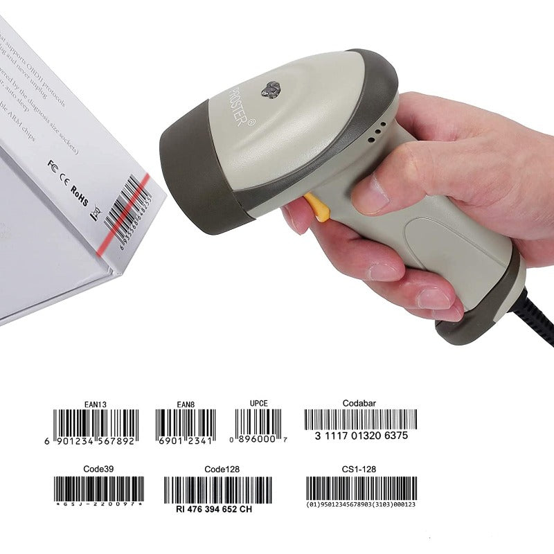 Proster Barcode Scanner USB Barcode Reader with Stand Long Range