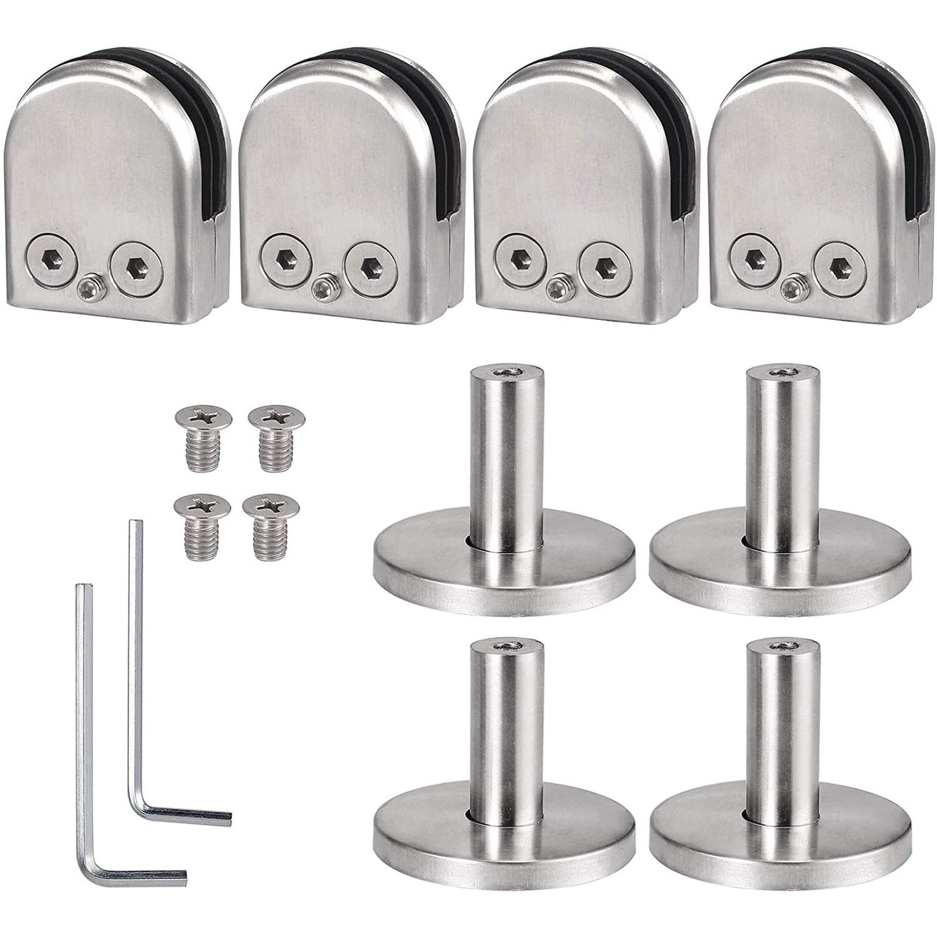 Proster Glass Clamp 4PCS 10mm Glass 40mm Rod Stainless Steel 304