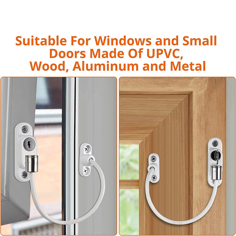 Proster Window Restrictor Locks 4 Packs Security Cable