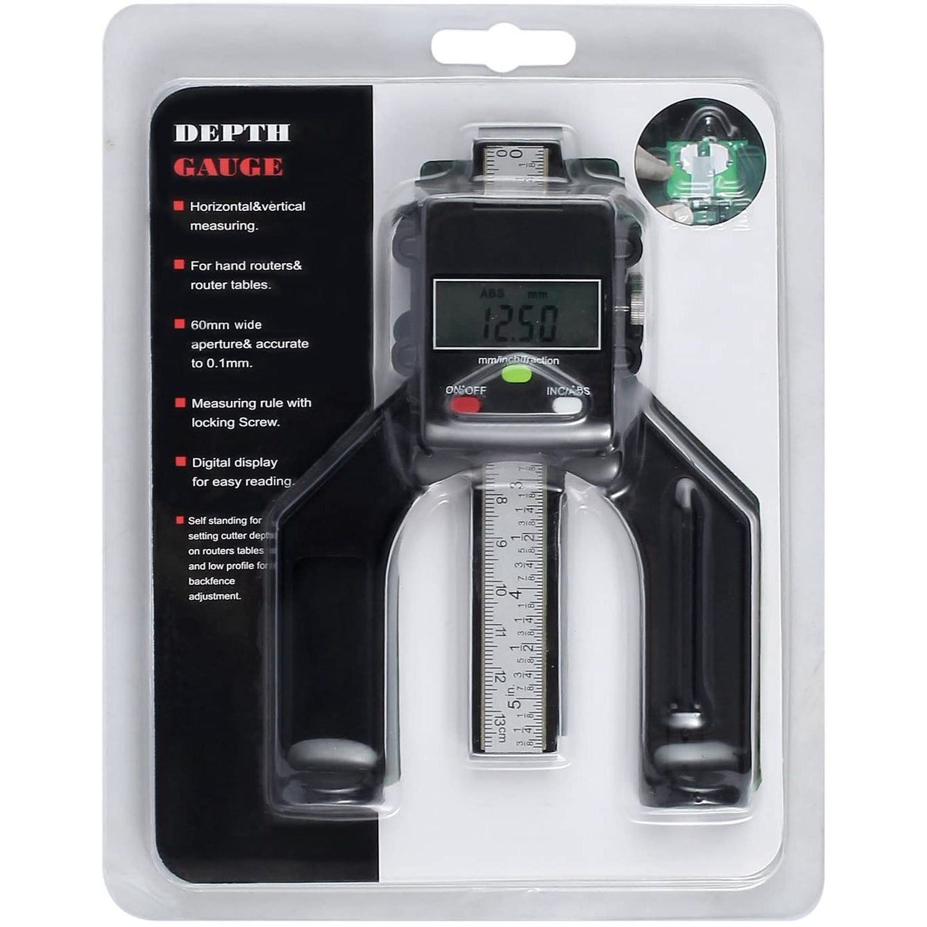 Proster Digital Depth Gauge 80mm/3.14in Digital Height Gauge