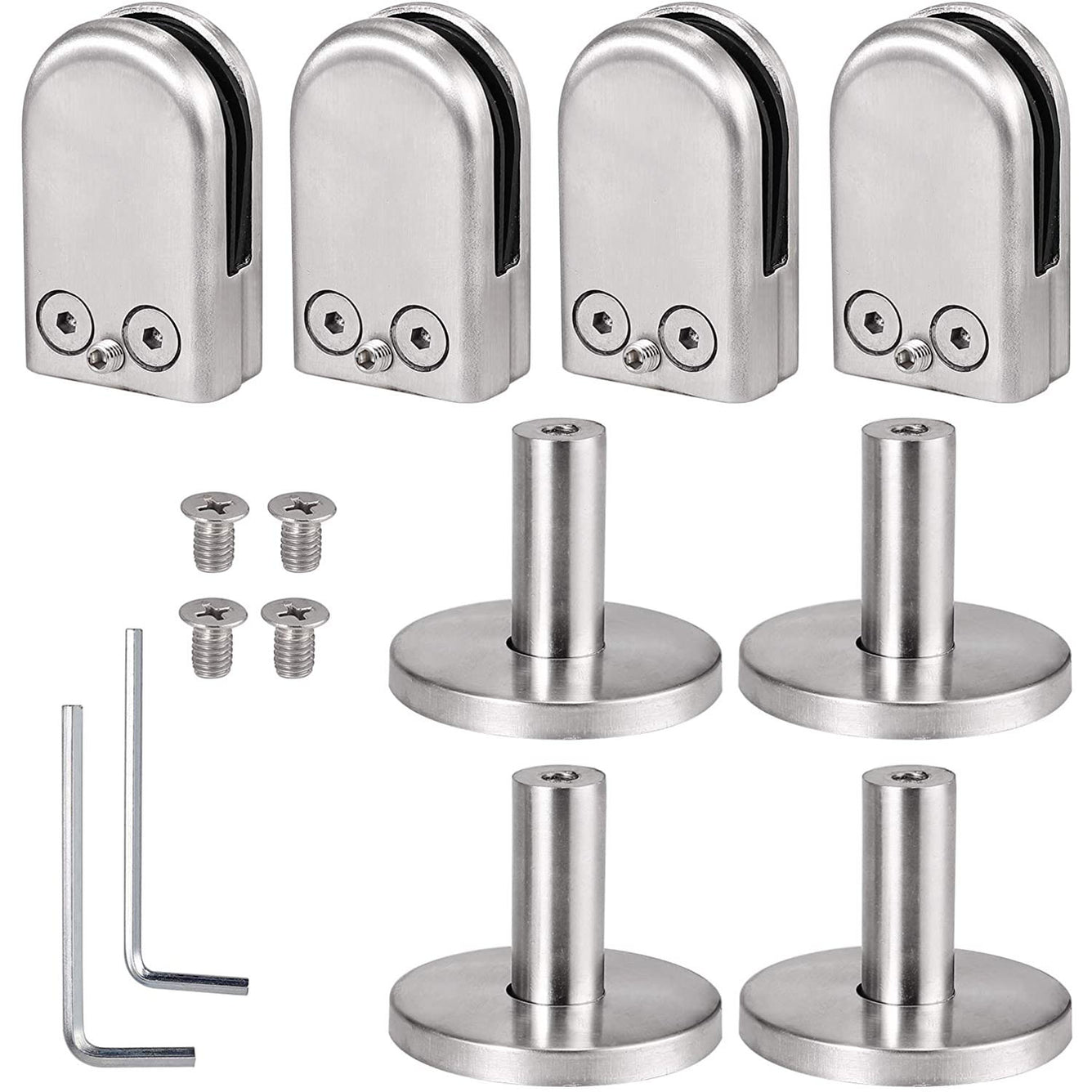 Proster Glass Clamp 4PCS 8mm Glass 40mm Rod Stainless Steel 304