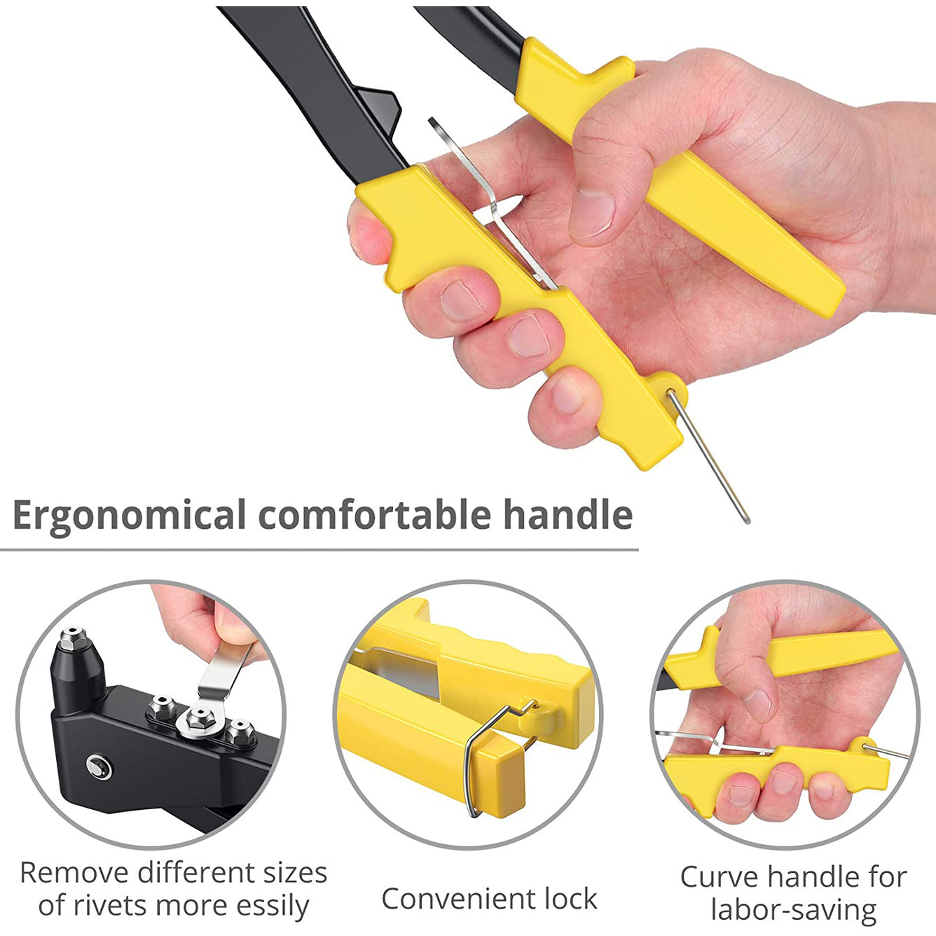 Proster Heavy Duty Rivet Gun Set with 200 Rivets