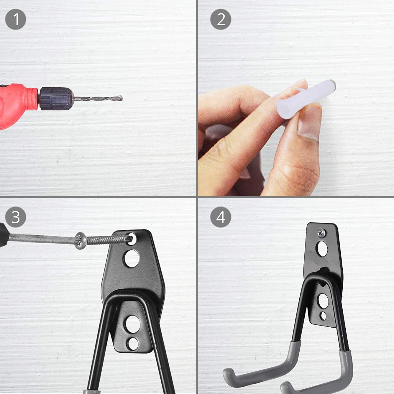 Proster Garage Hooks 10 PCS Heavy Duty Wall Hooks Grey