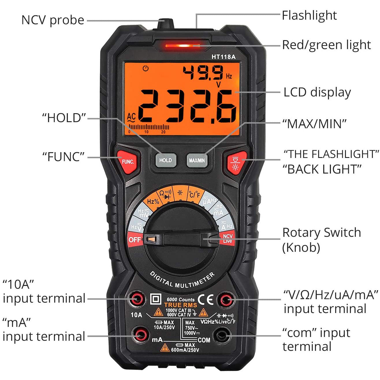 Proster 6000 Count TRMS Digital Multimeter