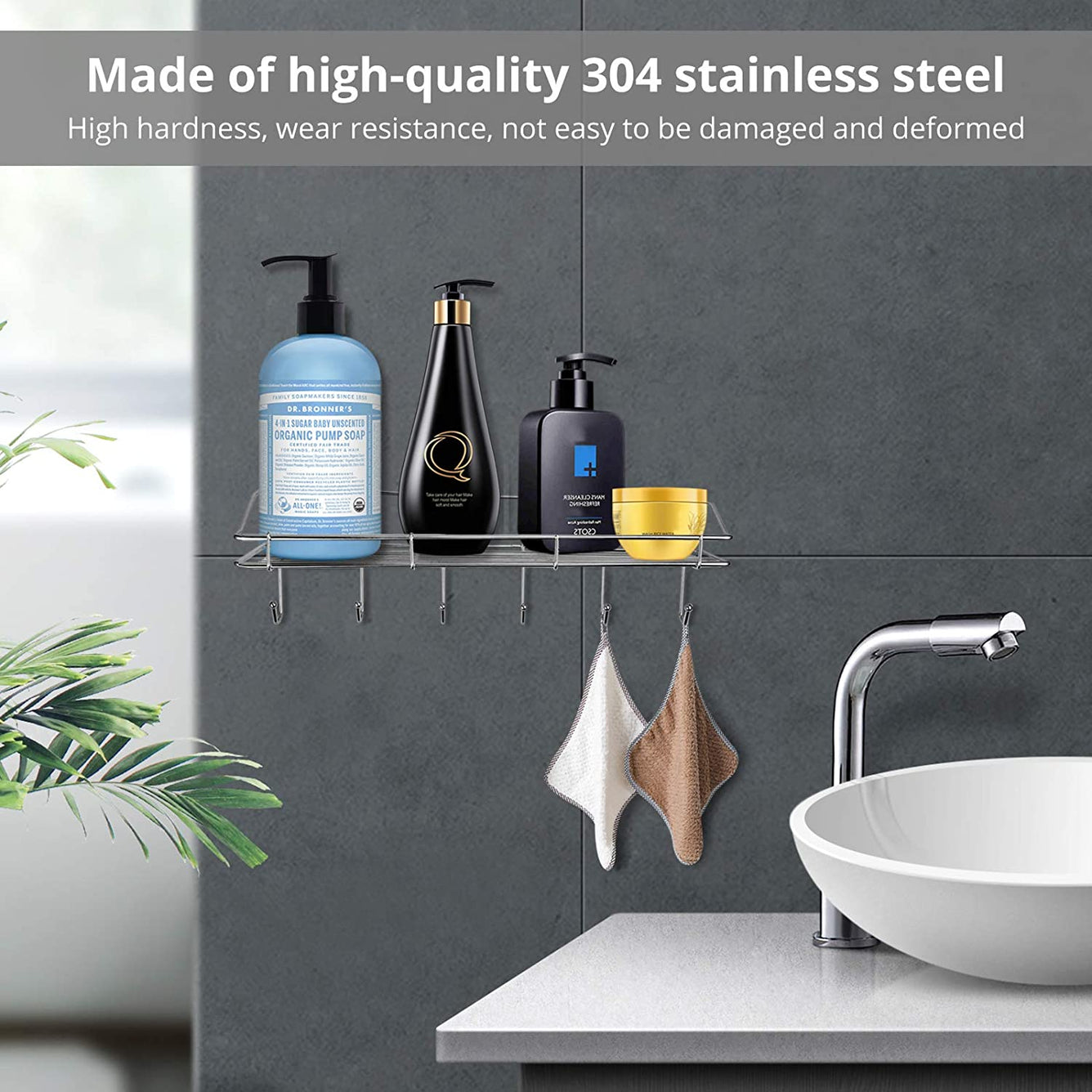 Proster Shower Caddy Shelf Storage Rack Bathroom Self-adhesive