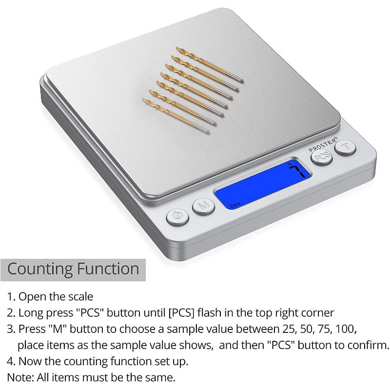 Proster Kitchen Scale 0.01-500g Mini Digital Food Scale