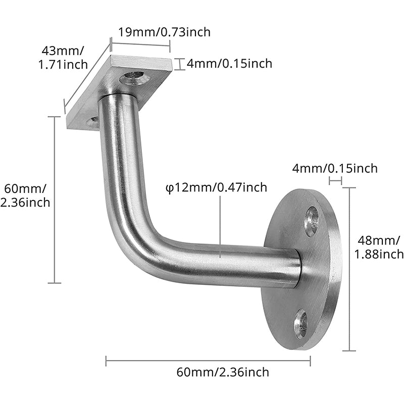 Proster 4PCS Stair Handrail Bracket Stainless Steel