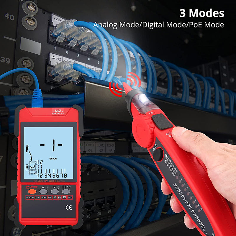 Proster Network Cable Tester PoE Cable Tester & NCV for CAT5 CAT6 CAT7 CAT8