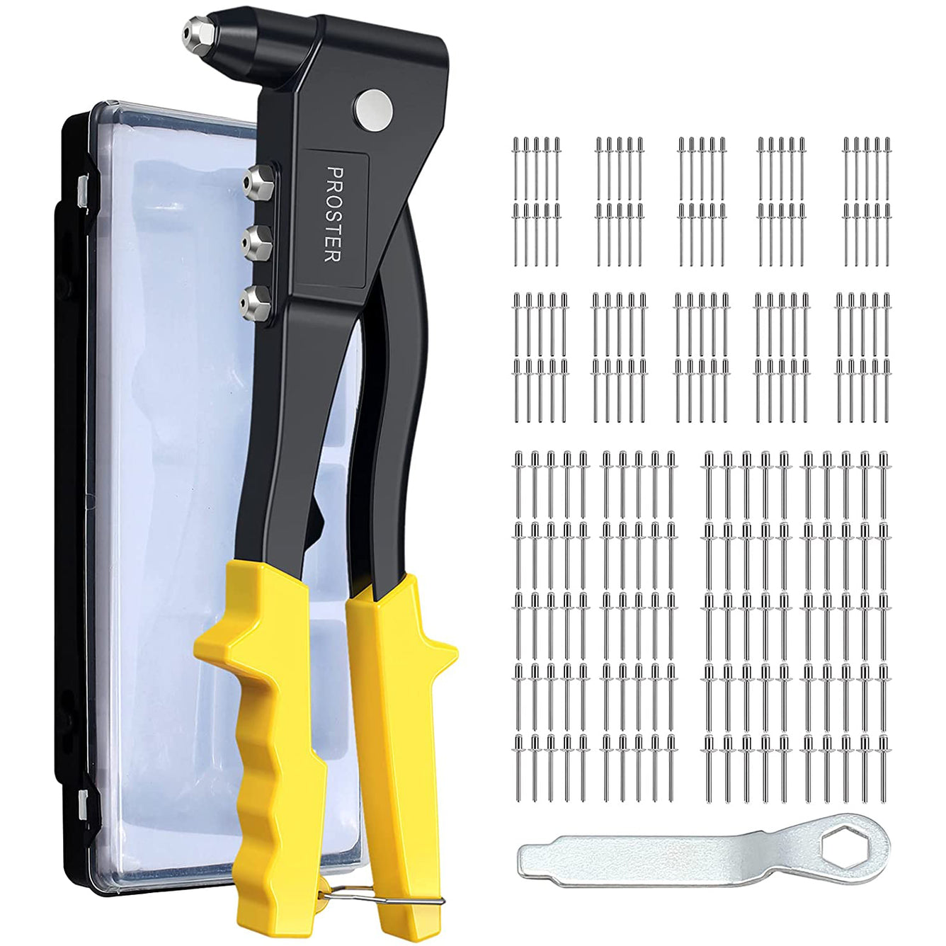 Proster Heavy Duty Rivet Gun Set with 200 Rivets