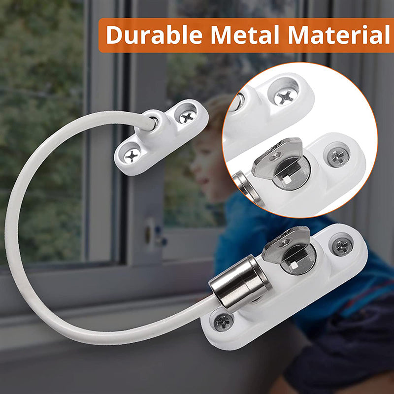 Proster Window Restrictor Locks 4 Packs Security Cable