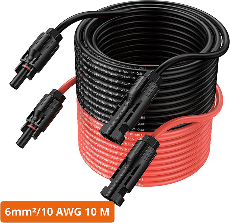 Proster Solar Panel Extension Cable 10m/32ft 10AWG (10m/32ft Red + 10m/32ft Black)