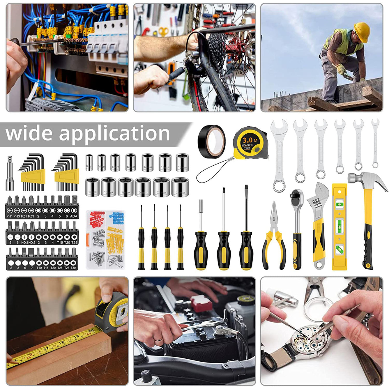 Proster Home Tool Kit 108 PCS Tool Set Household Hand Tool Kit