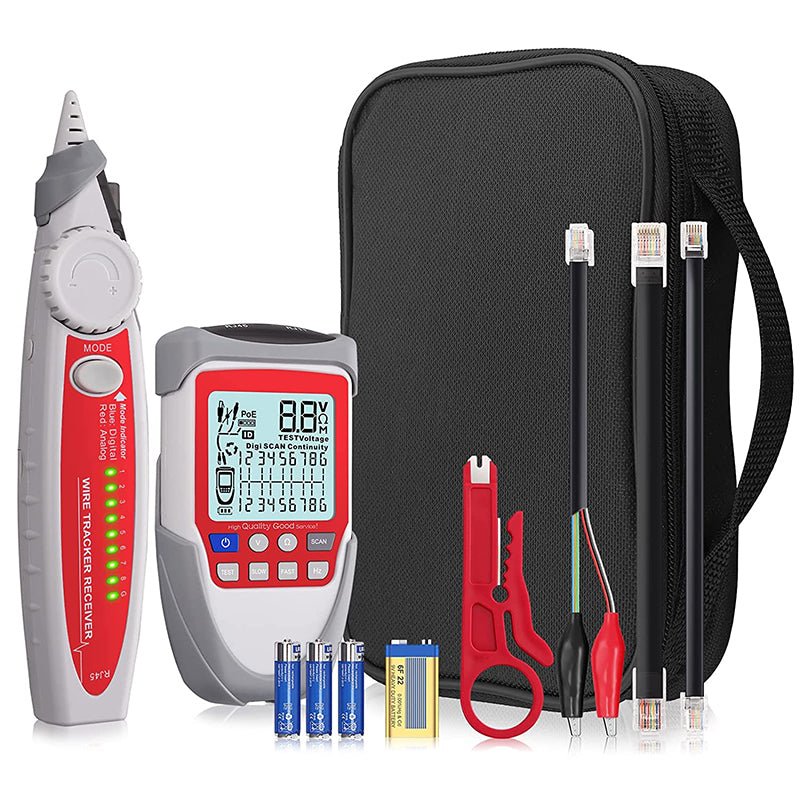 Wire Tracker LCD Network Cable Tester Line Finder Continuity Battery Voltage Polarity