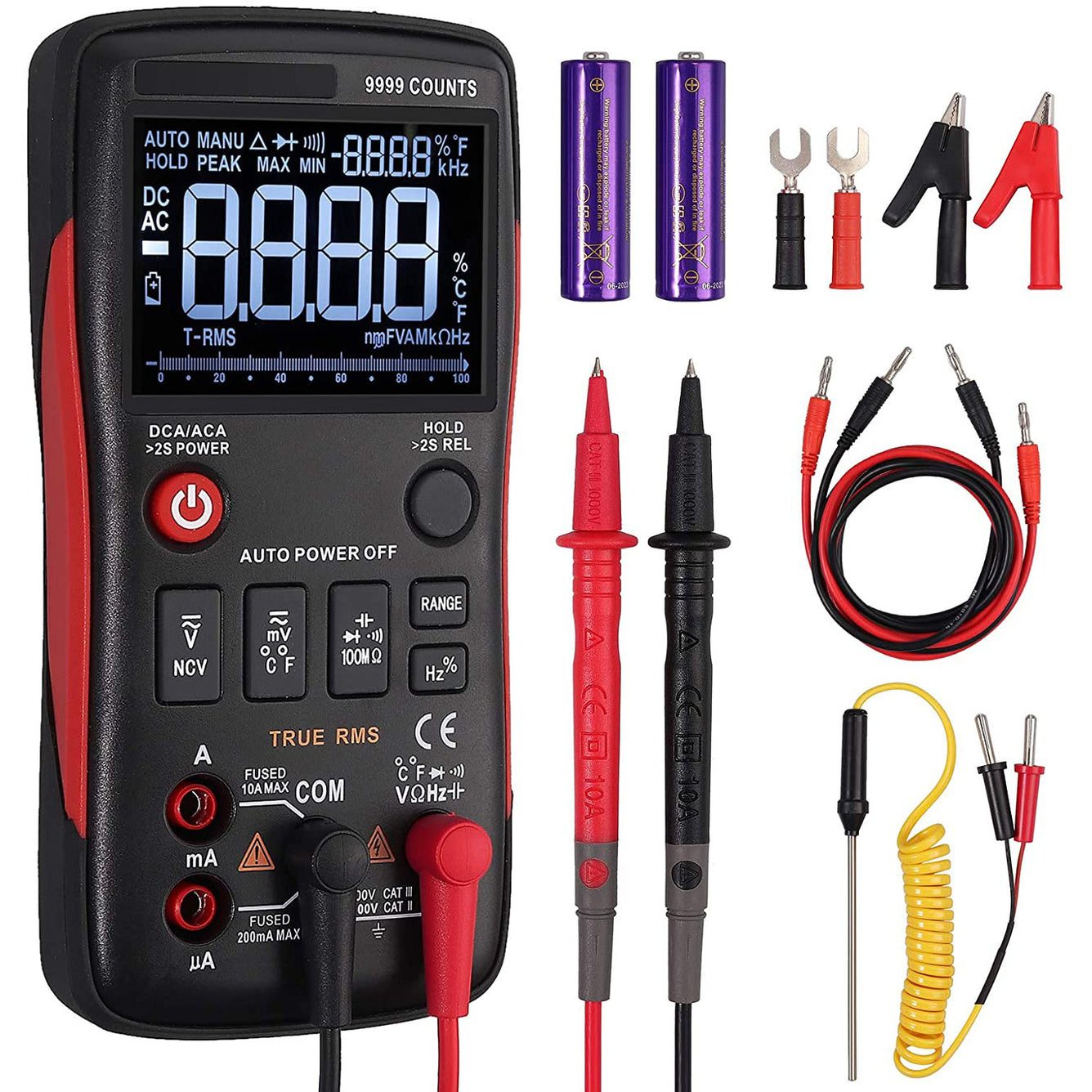 Proster Digital Multimeter True RMS 9999 NCV Multi Tester
