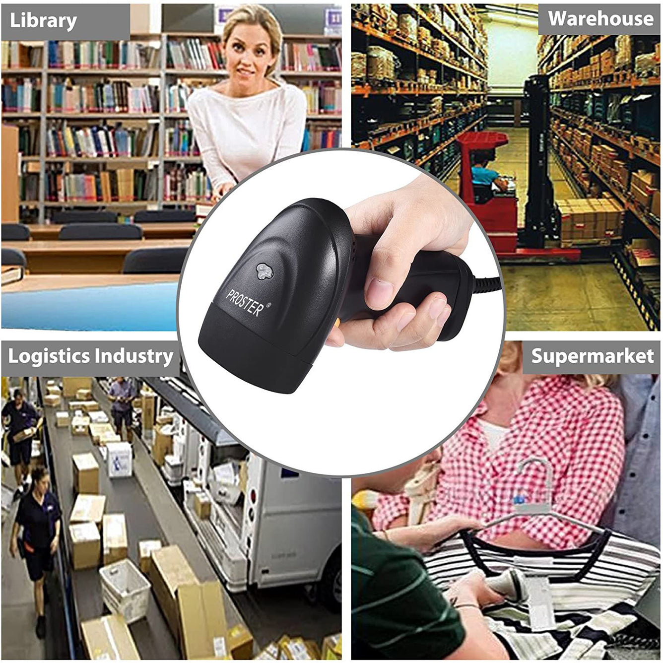 Proster Barcode Scanner USB Barcode Reader