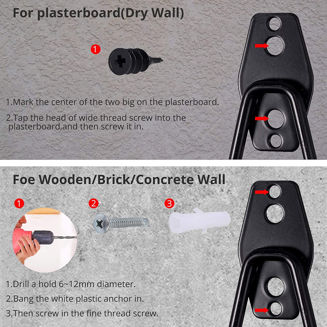 Proster Garage Hooks 10 PCS Heavy Duty Wall Hooks Black