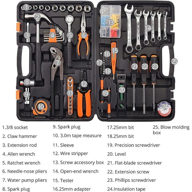 Proster Home Tool Set 130 PCS Household Hand Tool Kit