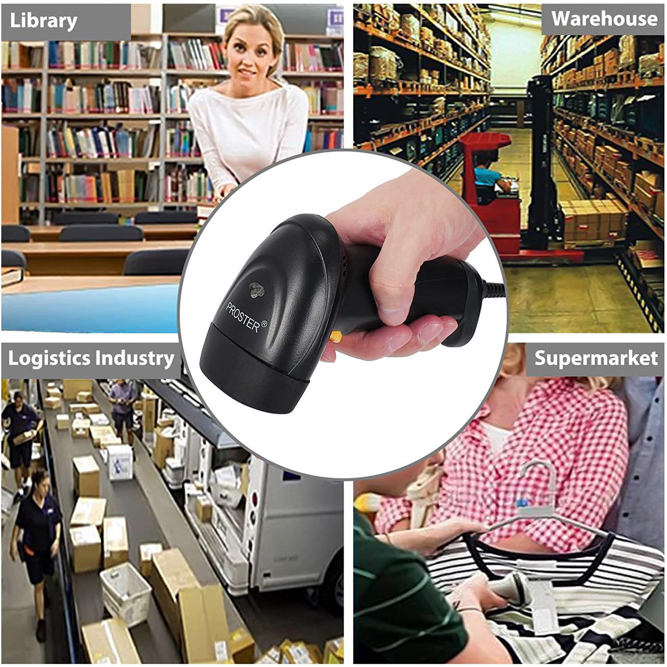 Proster Barcode Scanner USB Barcode Reader