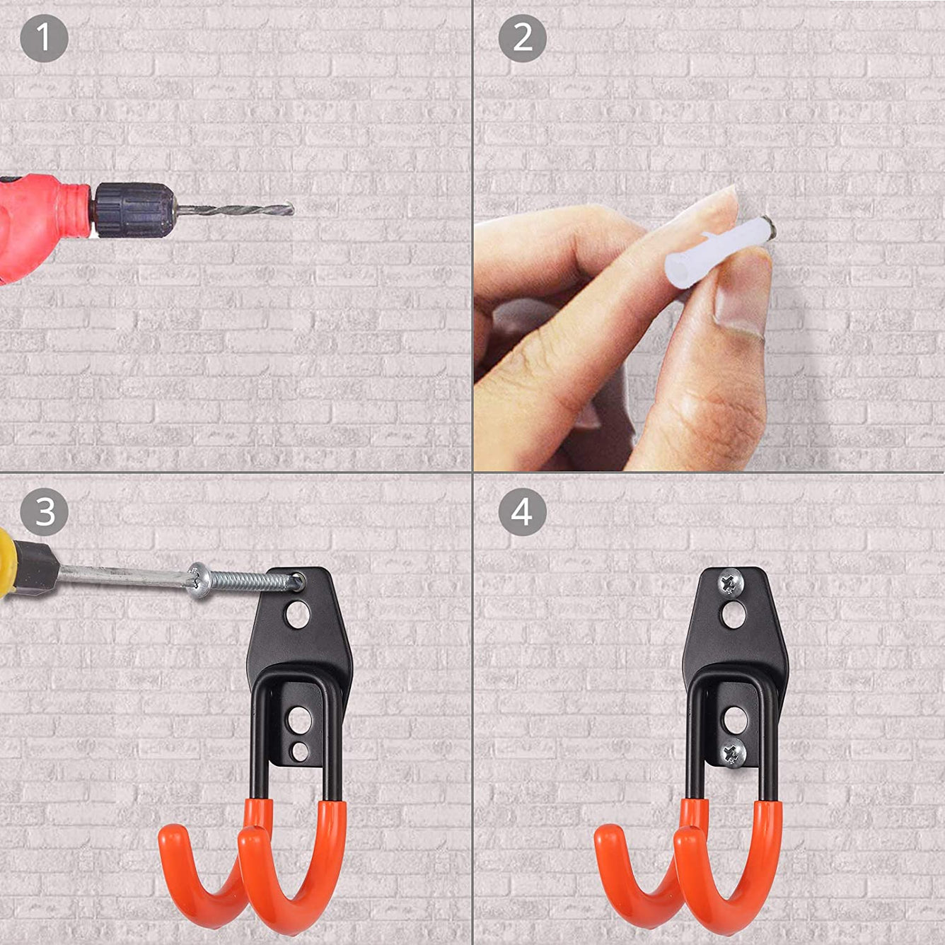 Proster 6 PCS Heavy Duty Garage Hooks Orange