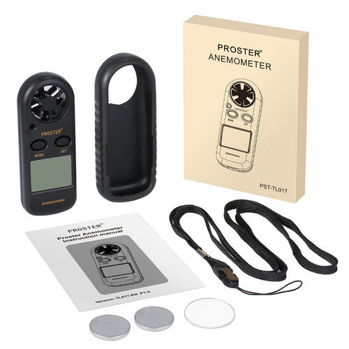 Proster Digital Anemometer Handheld LCD Air Flow Wind Speed Meter Thermometer