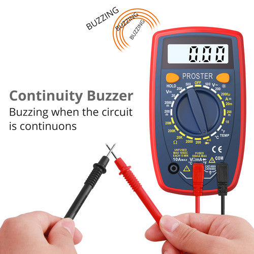 Proster Digital Multimeter AC DC Voltmeter Ammeter Ohm Circuit LCD Multi Tester