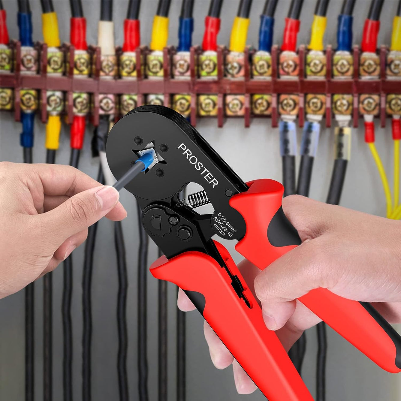 Proster Crimping Pliers 0.25-6 mm² Self-Adjusting Wire Ferrule Crimping Pliers Set