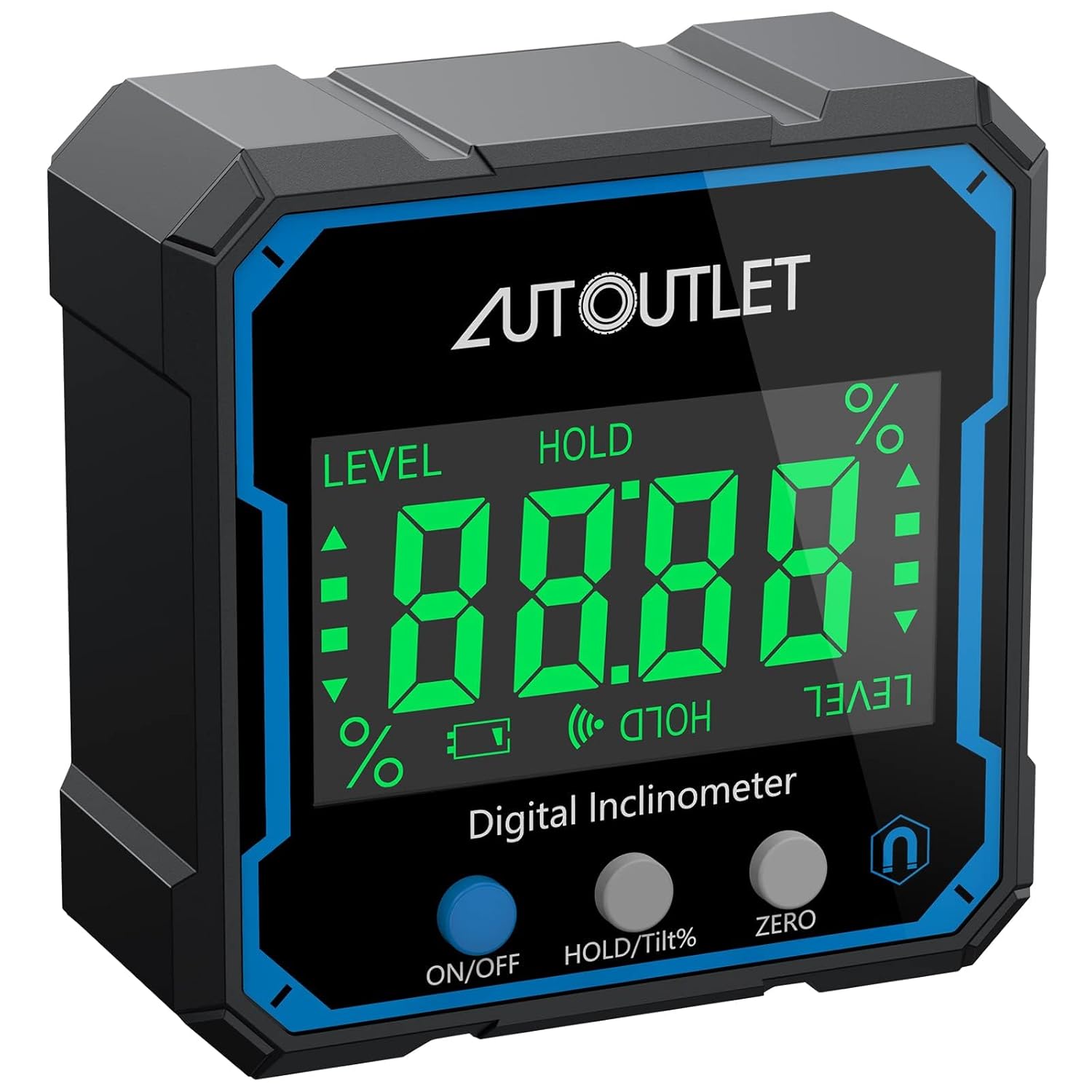 AUTOUTLET Digital Angle Gauge Magnetic Angle Finder with Backlight Display Mini Inclinometer Digital Protractor IP54 Waterproof for Woodworking