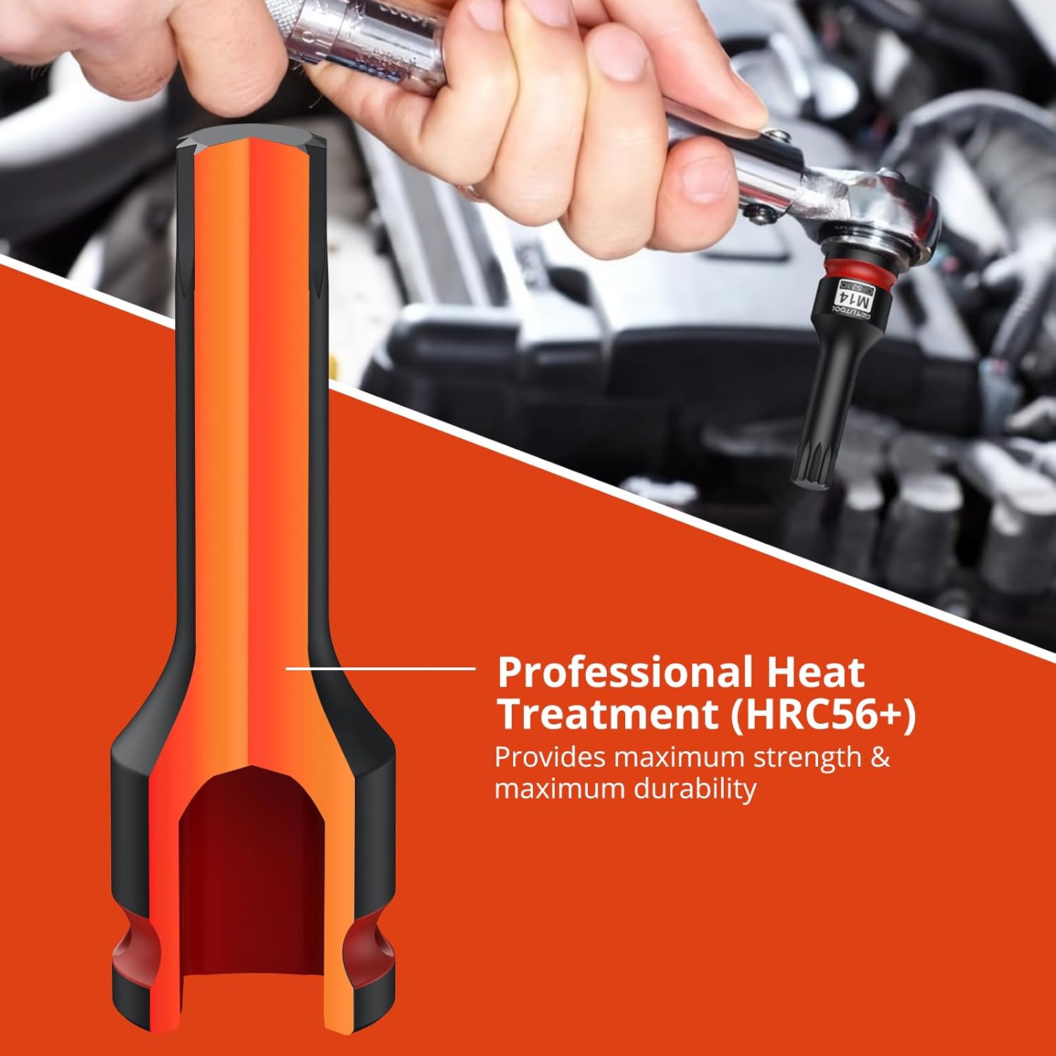 GETLITOOL 6Pcs Impact XZN Bit Socket Set M14-M18, 1/2