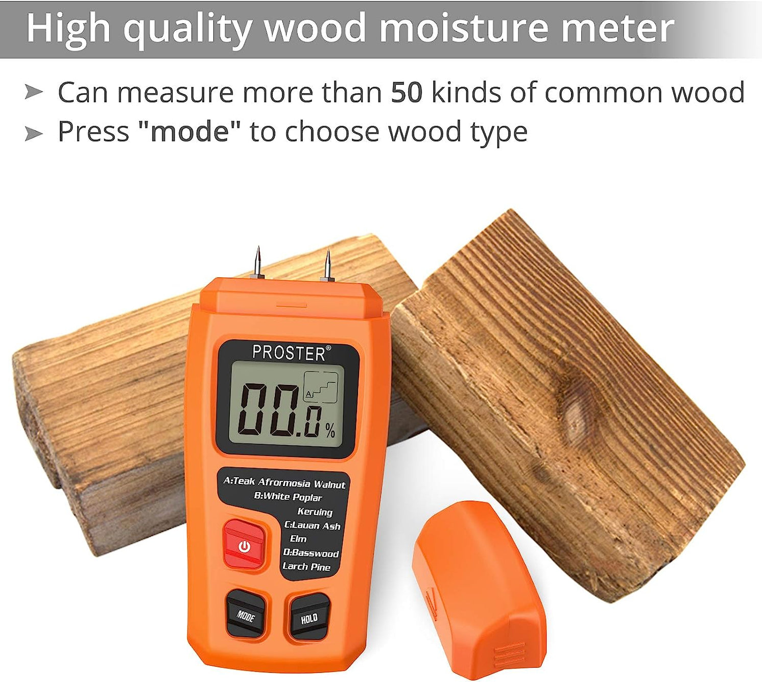 Proster Humidimètre numérique portable LCD pour bois - Testeur d