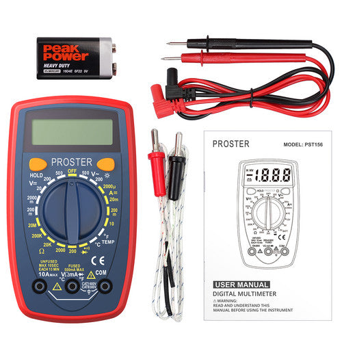 Proster Digital Multimeter AC DC Voltmeter Ammeter Ohm Circuit LCD Multi Tester