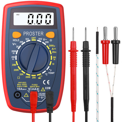 Proster Digital Multimeter AC DC Voltmeter Ammeter Ohm Circuit LCD Multi Tester