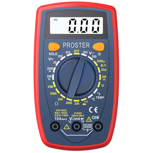 Proster Digital Multimeter AC DC Voltmeter Ammeter Ohm Circuit LCD Multi Tester