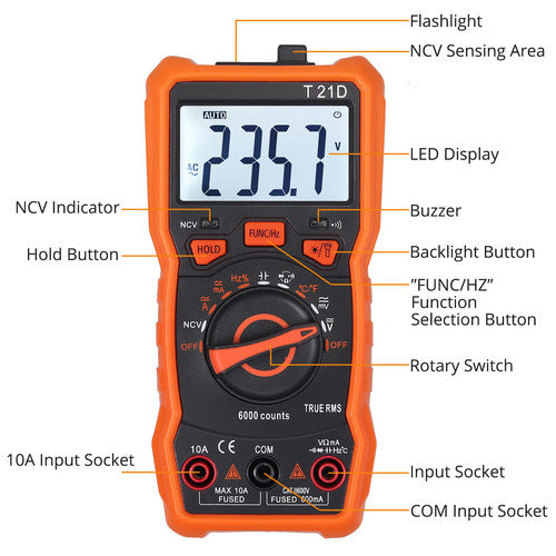 Digital Multimeter Tester NVC AC DC Voltage Current Circuit Meter Tester Buzzer