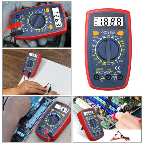 Proster Digital Multimeter AC DC Voltmeter Ammeter Ohm Circuit LCD Multi Tester